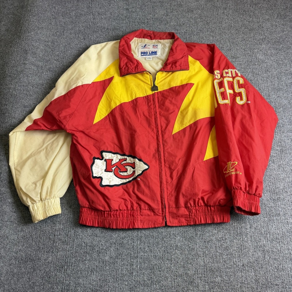 Vintage Kansas City Chiefs Jacket Mens Large Red NFL Football Logo Athletic 90s